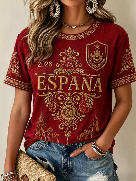 Women's Gift For Football Fans Print Casual Tee