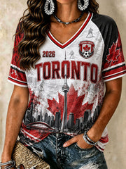 Women's 2026 Canada Soccer V-Neck T-Shirts