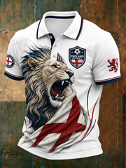 Herren Polo-Shirt mit England-Aufdruck für UK-Fußballfans