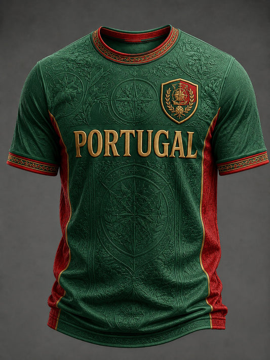 Men's Portugal Football Printed T-shirt