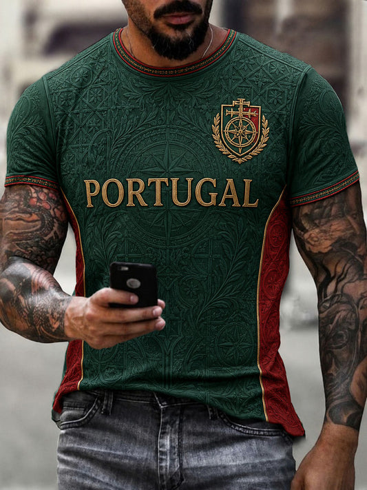 Men's Portugal Football Printed T-shirt