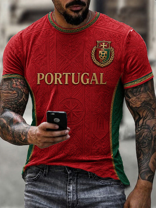 Men's Portugal Football Printed T-shirt
