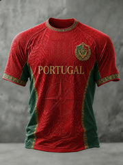 Men's Portugal Football Printed T-shirt