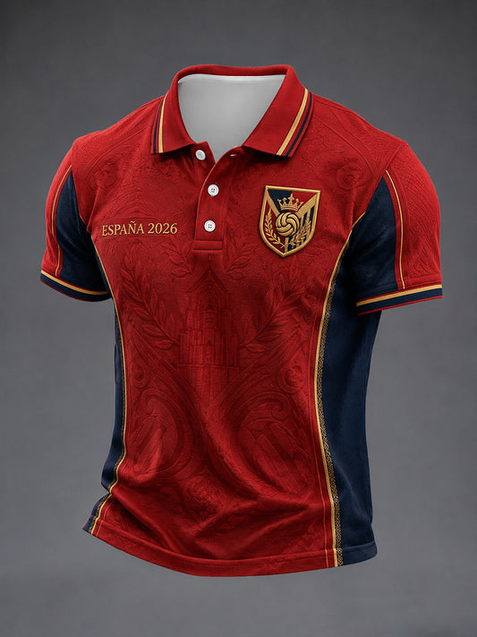 Men's Spanish Football Fans Print Shirt