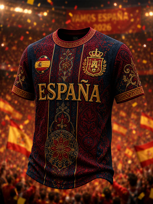 Men's Gift For Football Fans Print Casual Short Sleeve O-Neck T-Shirt