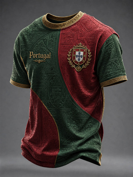 Men's Portuguese Football Printed T-shirt