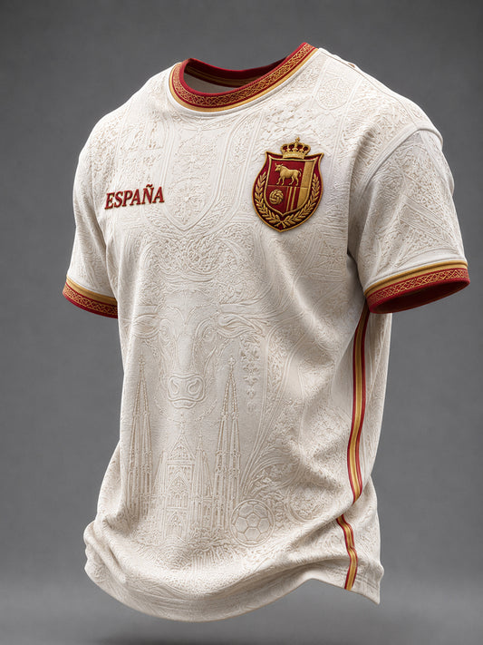 Men's Spanish Football Printed T-shirt