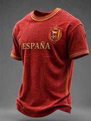 Men's Spanish Football Printed T-shirt