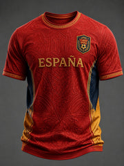 Men's Spanish Football Printed T-shirt