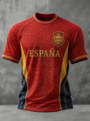 Men's Spanish Football Printed T-shirt