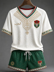 Women's 2026 Morocco Football V-Neck T-Shirts