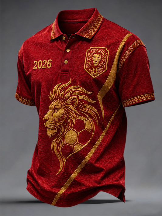 Men's Gift For Football Fans Print Casual Polo