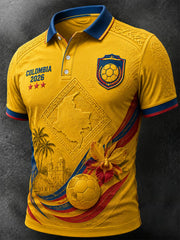 Men's 2026 Colombia Football Print Casual polo shirt
