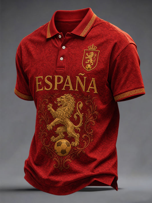 Men's Gift For Football Fans Print Casual Polo