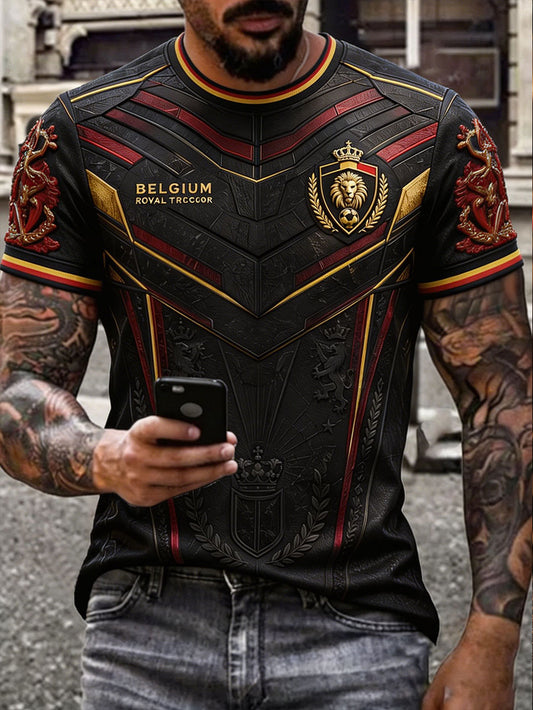 Men's Belguim Pride Art Printed T-shirt