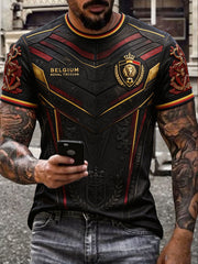 Men's Belguim Pride Art Printed T-shirt
