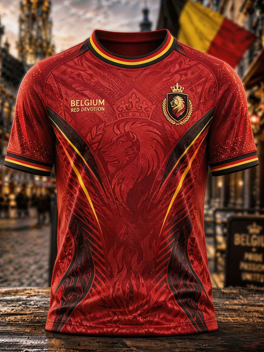 Men's Belguim Pride Art Printed T-shirt
