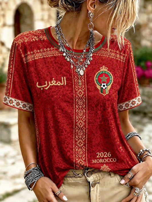Women's 2026 Morocco Football T-Shirts