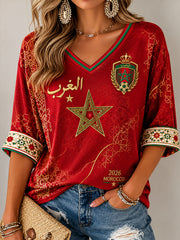 Women's 2026 Morocco Football T-Shirts