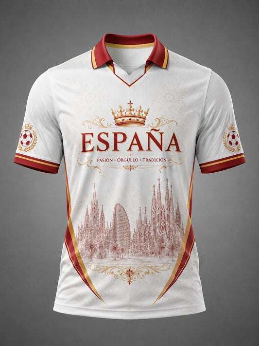 Men's Spanish Football Printed T-shirt