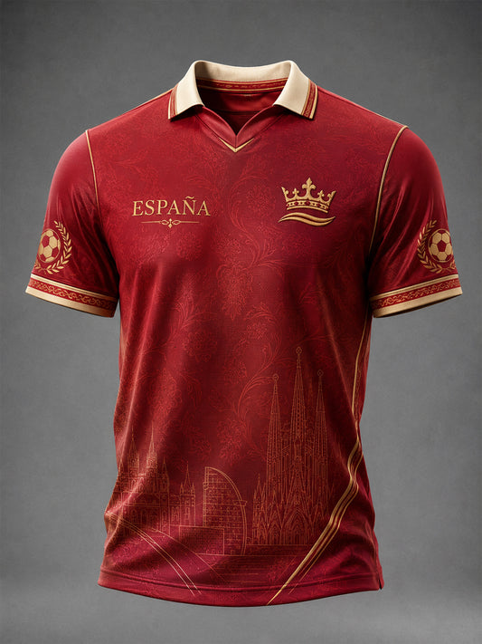 Men's Spanish Football Printed T-shirt