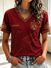 Women's Gift For Football Fans Print Casual Short Sleeve T-Shirt