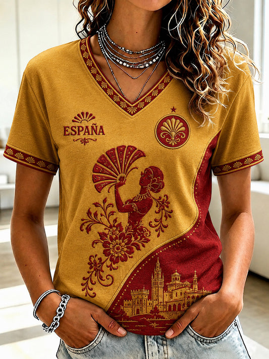 Women's Gift For Football Fans Print Casual Short Sleeve T-Shirt