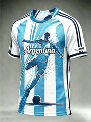 Men's popular football team cheering casual short sleeve t-shirt