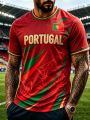 Men's Portuguese Football Printed T-shirt