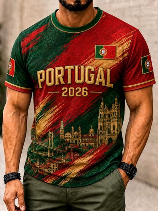 Men's Portuguese Football Printed T-shirt