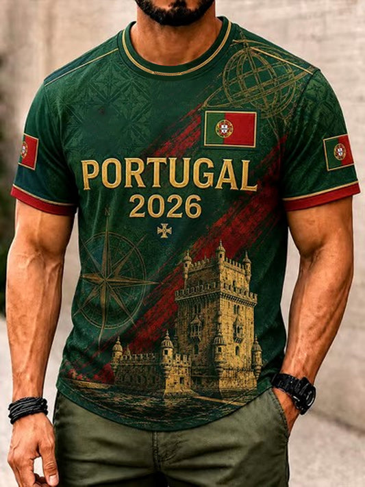 Men's Portuguese Football Printed T-shirt