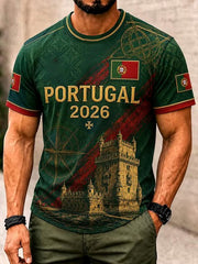 Men's Portuguese Football Printed T-shirt