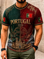 Men's Portuguese Football Printed T-shirt