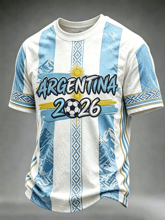 Men's Vintage Argentina 2026 Team Short Sleeves t-shirt