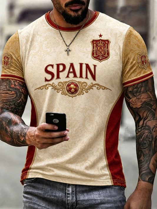 Men's Gift For Football Fans Print Casual Tee