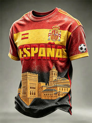 Men's 2026 Spain Team La Alhambra & Flag Gradient Print short sleeves t-shirt