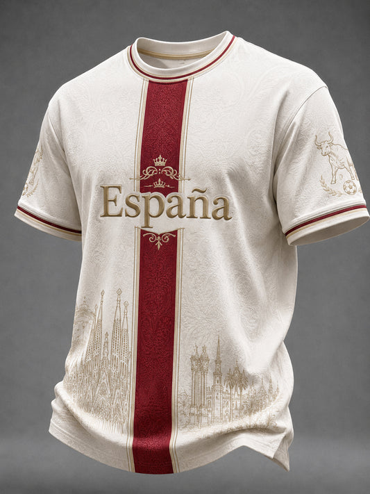 Men's Spanish Football Printed T-shirt