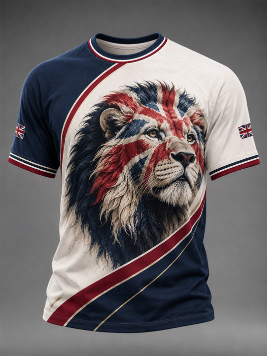 Herren T-Shirt mit britischem Löwenmotiv