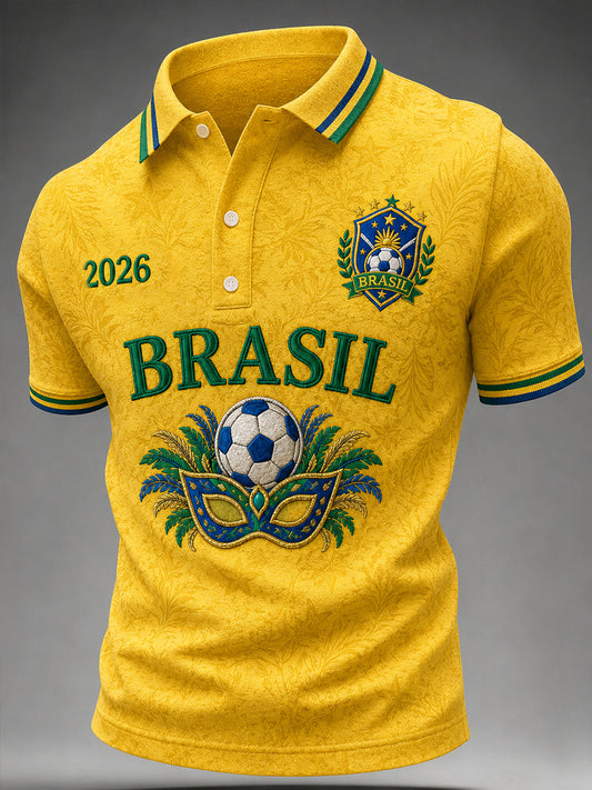 Men's Brazil Football Fan Gift Short Sleeve Top