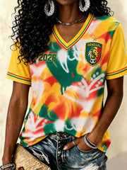 Women's 2026 Senegal Football V-Neck T-Shirts