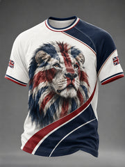 Men's British Lion Print Casual Tee