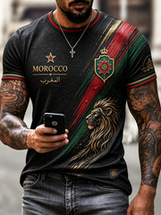 Damen T-Shirt mit Marokko-Print, kurzärmlig