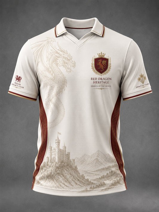 Herren-T-Shirt mit Waliser-Drachen-Print