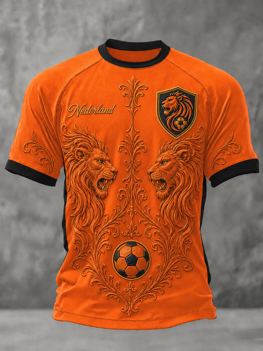 Men's Gift For Football Fans Print Casual Tee