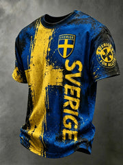 Men's Swedish Football Printed T-shirt