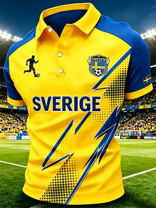 Men's Swedish Football Print Casual Top