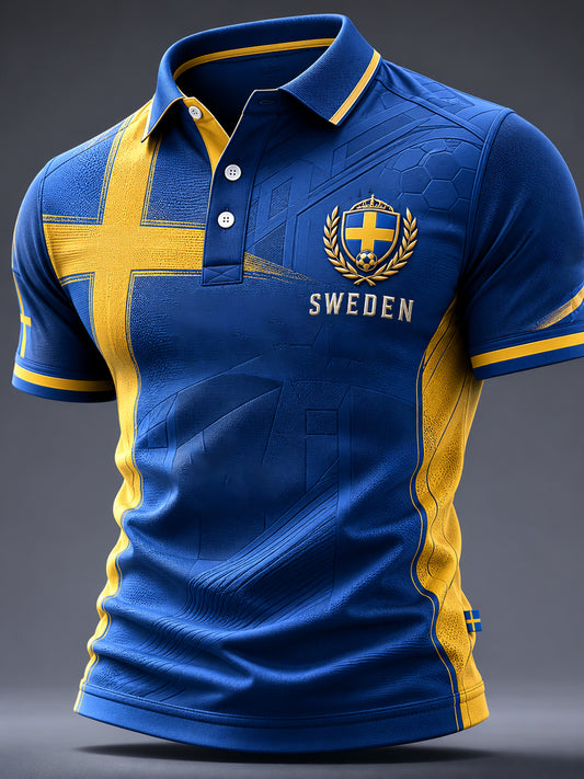 Men's Swedish Football Print Casual Top