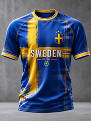 Men's Swedish Football Printed Casual short sleeves t-shirt