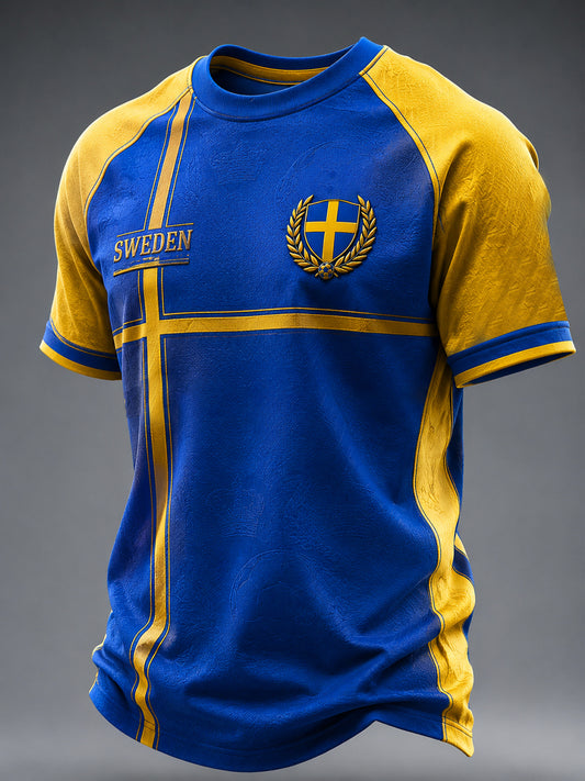 Men's Swedish Football Printed Casual short sleeves t-shirt