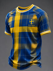 Men's Swedish Football Printed Casual short sleeves t-shirt